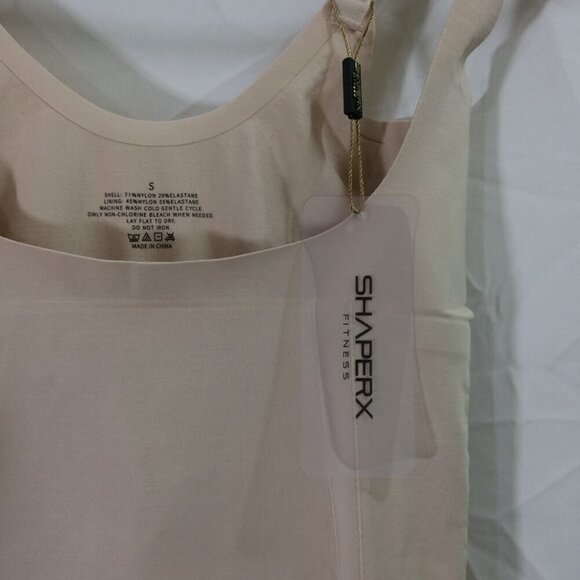 NEW Shaperx Shapewear Shape Wear Open Bust Mid Thigh Beige Size Small - Picture 3 of 7